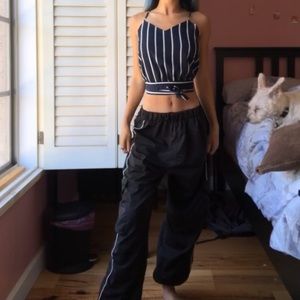 Striped back tie top